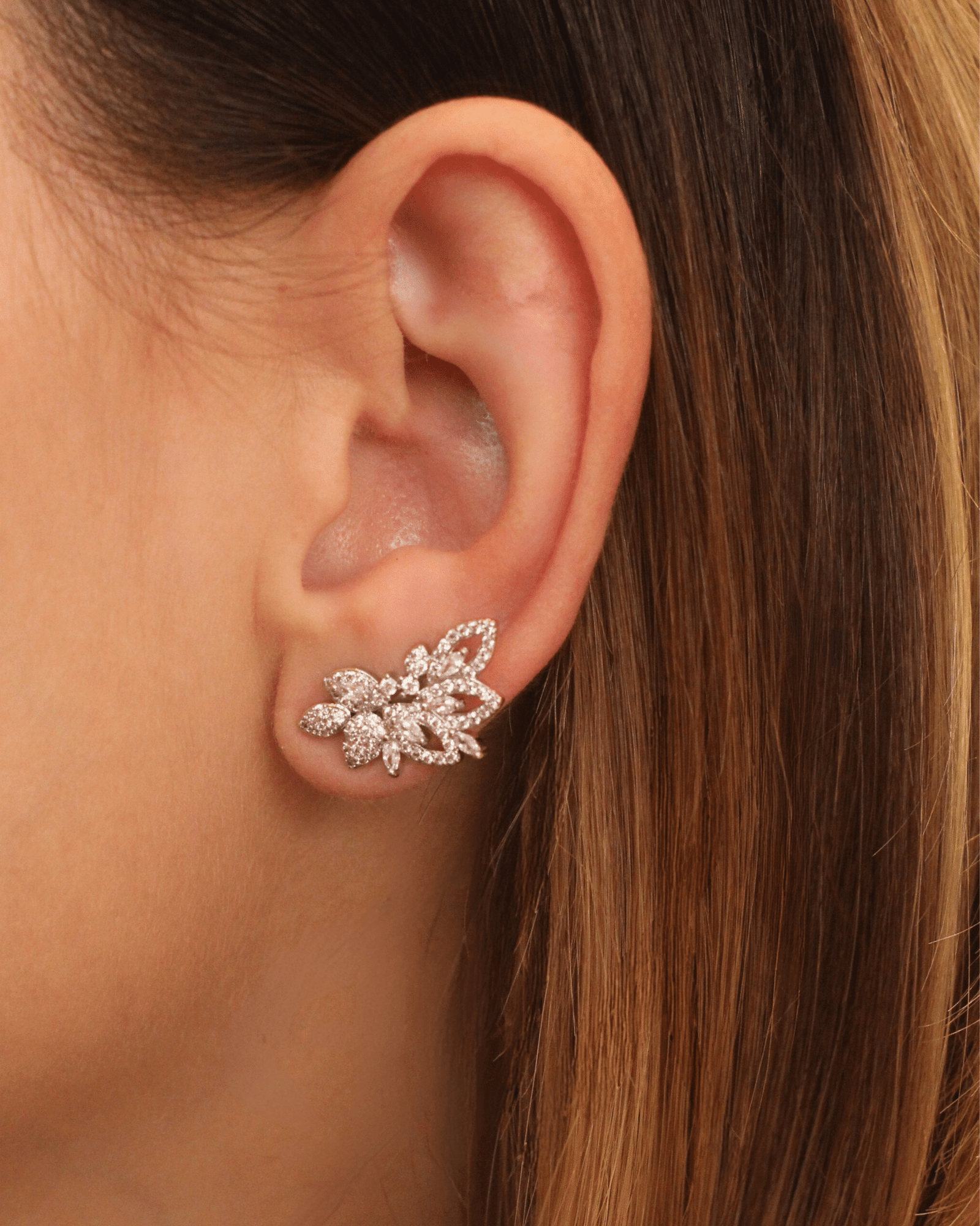 Brinco Ear Cuff Lua de Prata (PP)