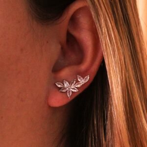 Brinco Ear Cuff Flores Delicadas