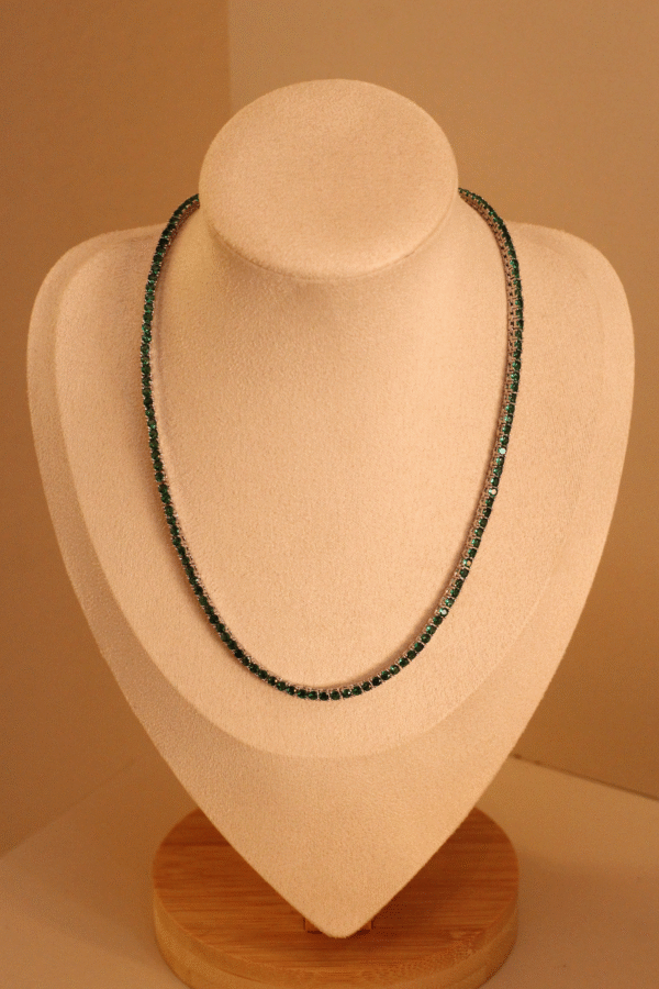 Colar Riviera Verde Esmeralda | 4 pontas