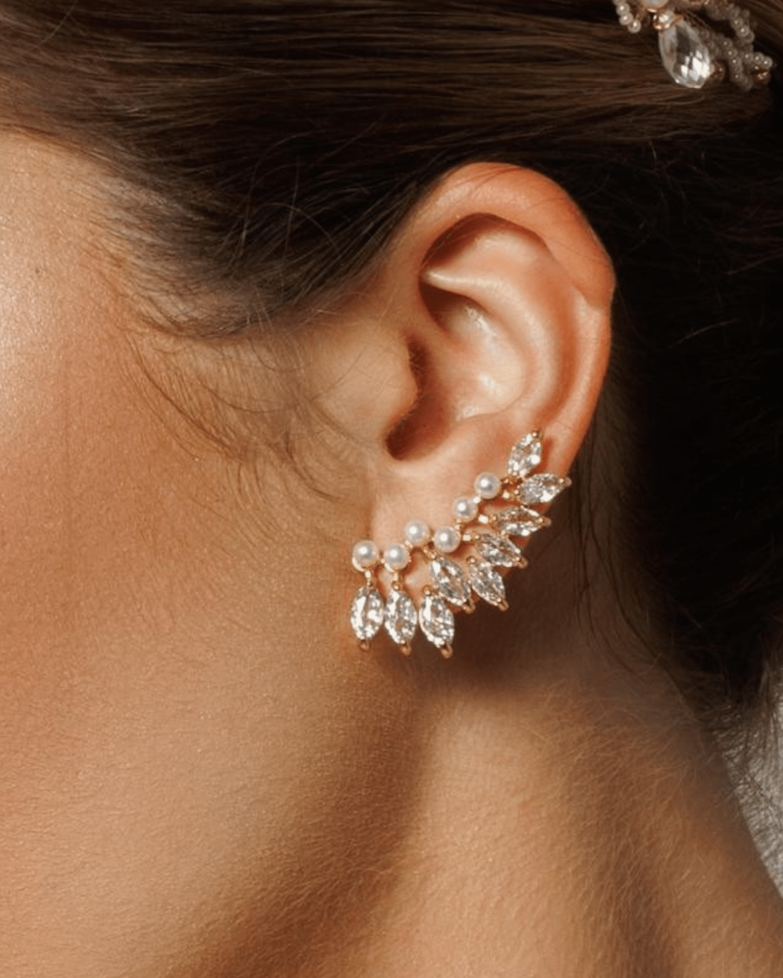 Brinco Ear Cuff Carol Pérolas | Ouro
