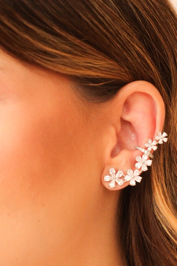 Brinco Ear Cuff Flores Exclusivo