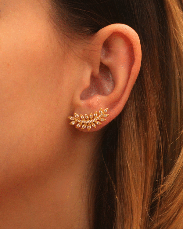 Brinco Ear Cuff Mini Folhagem | Ouro
