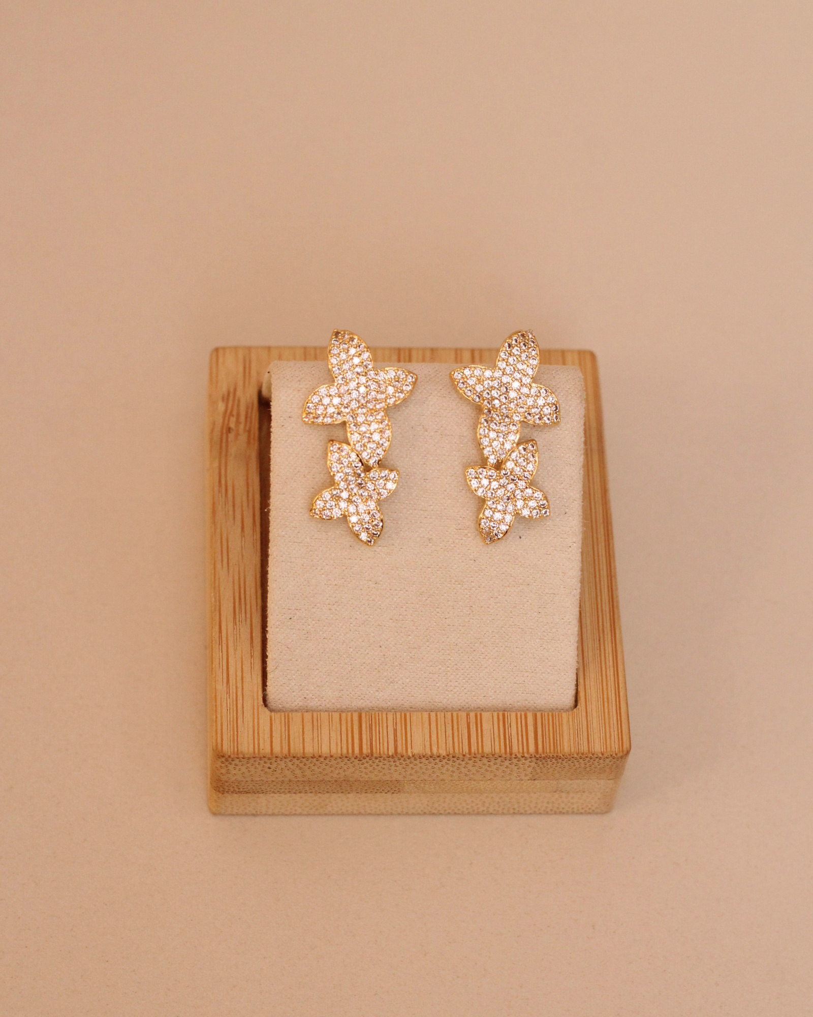 Brinco Ear Cuff Duo Flowers | Ouro