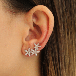 Brinco Ear Cuff 3 Flores