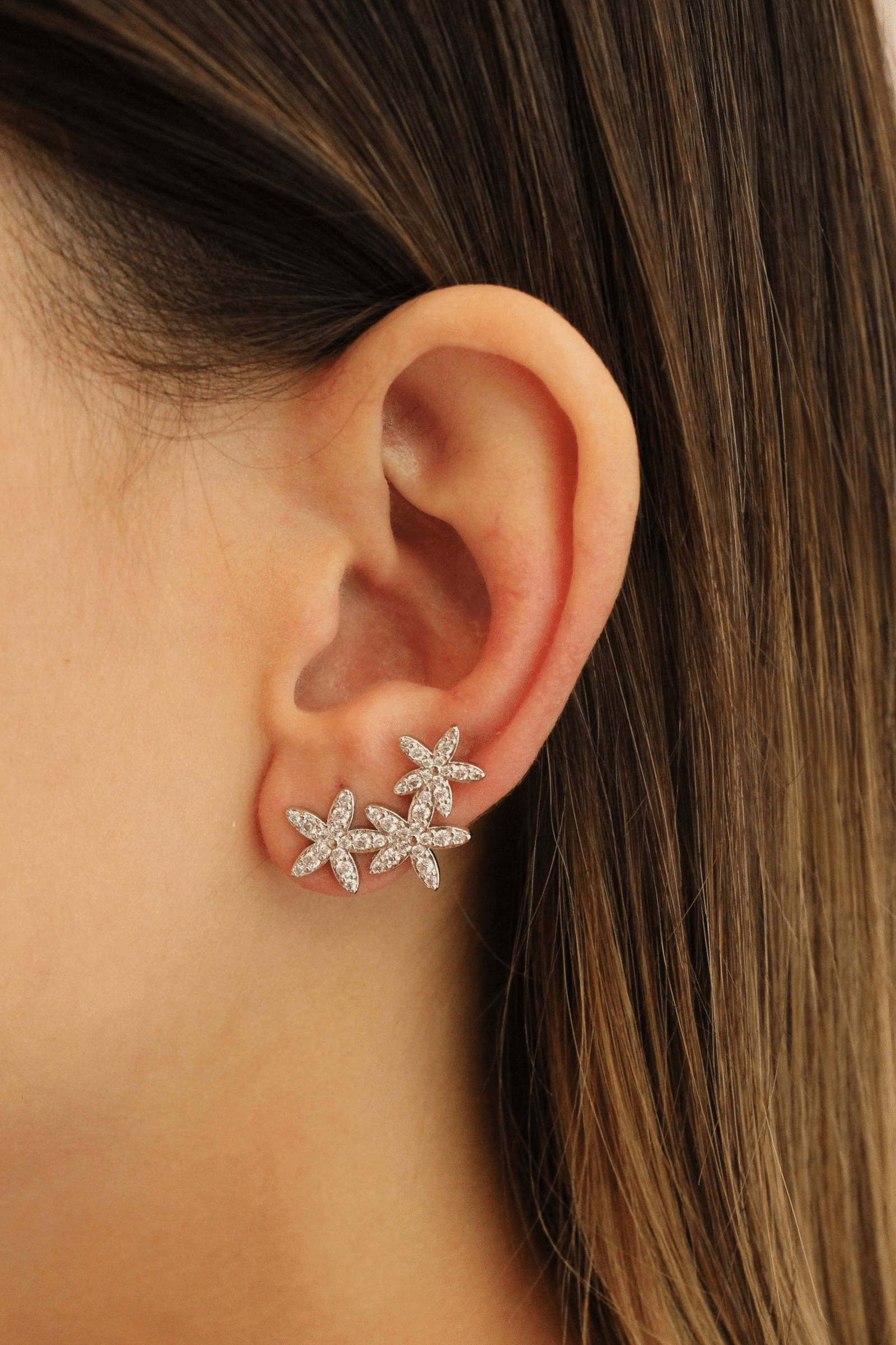Brinco Ear Cuff 3 Flores